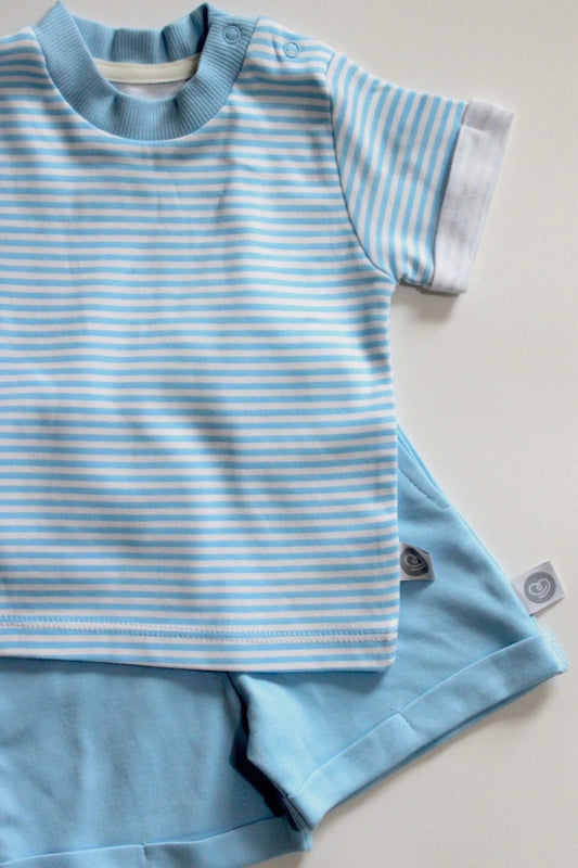 2-delt stribetsæt i bomuld