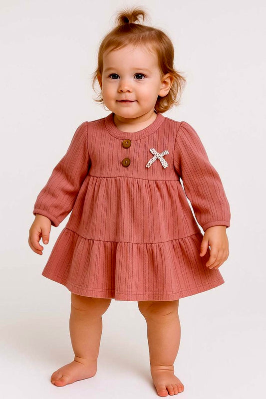 Kjole i bomuld med sløjfe