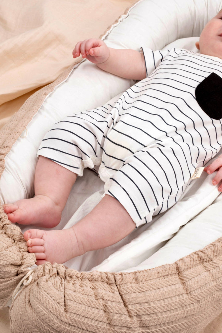 Stribet sommerdragt i bomuld