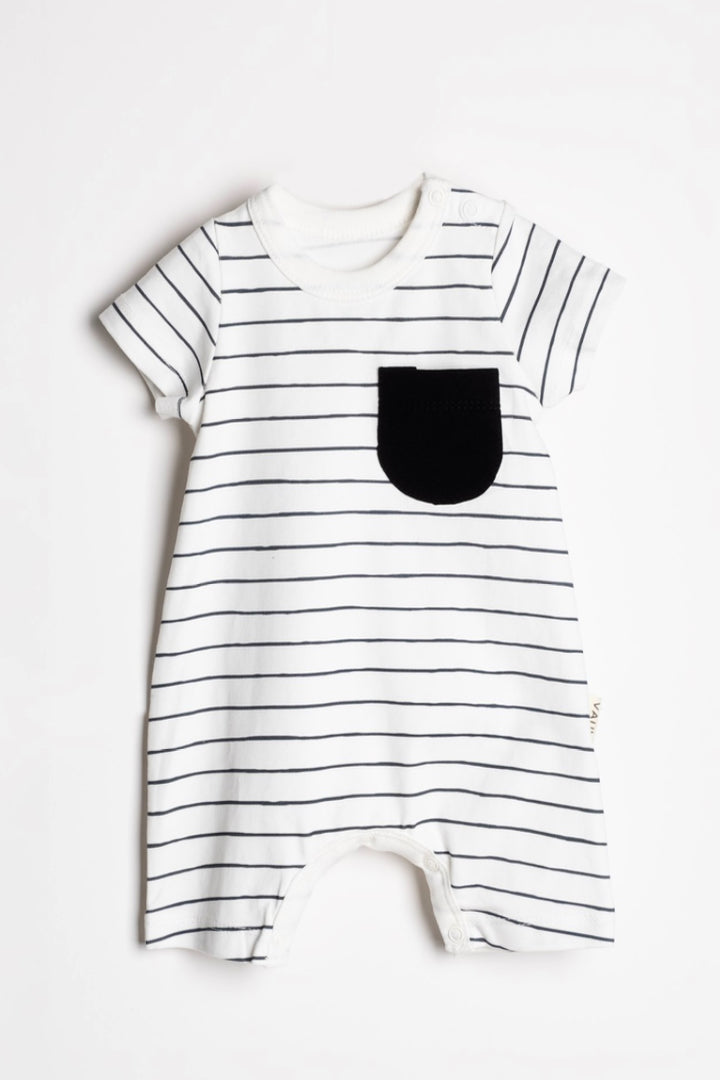 Stribet sommerdragt i bomuld