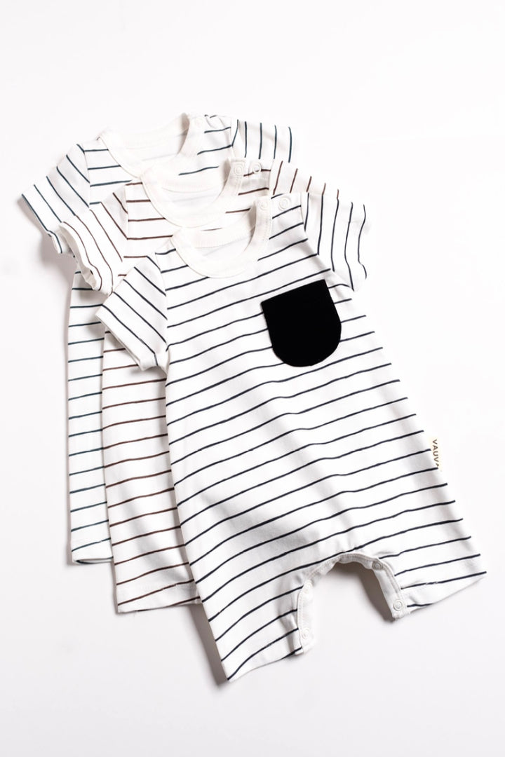 Stribet sommerdragt i bomuld