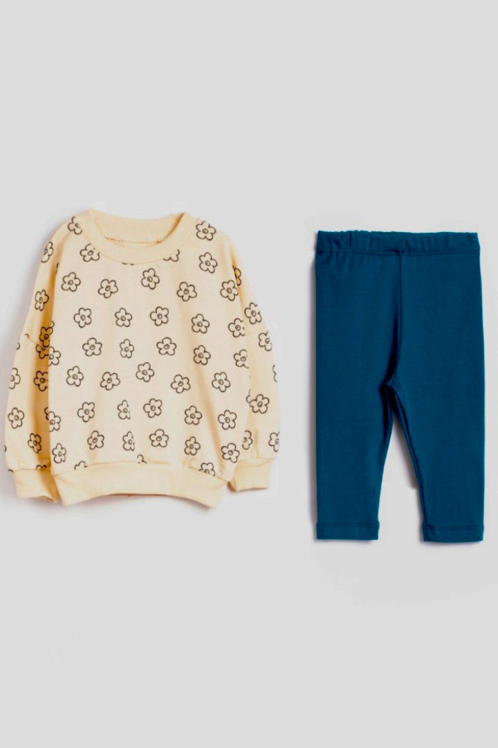 2-delt sweatshirtsæt i bomuld