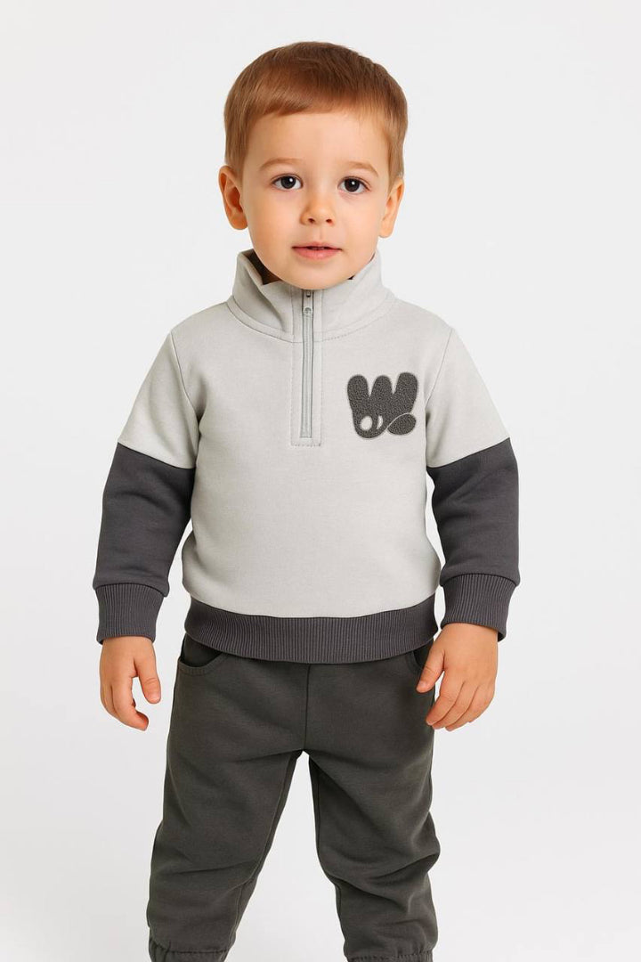 2 -delt sæt i bomuld med lynlås