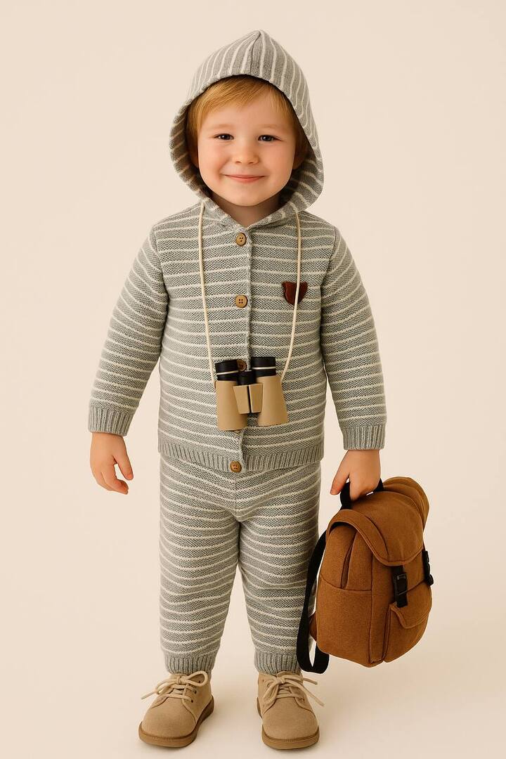 Strikket 2-delt sæt