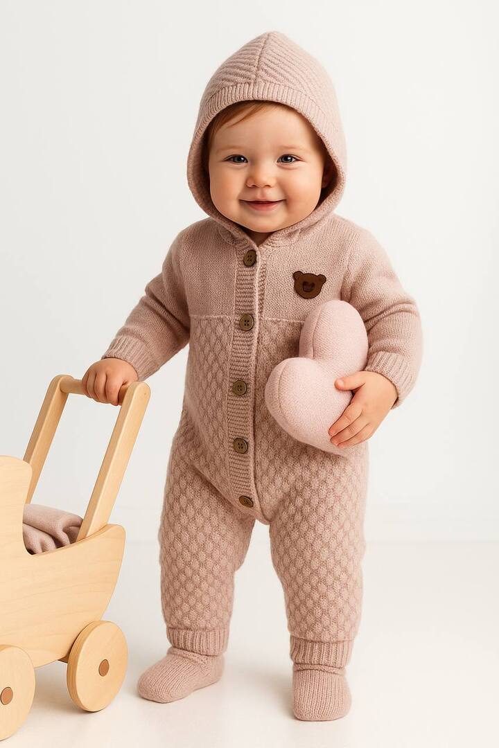 Strikket heldragt med varme sokker