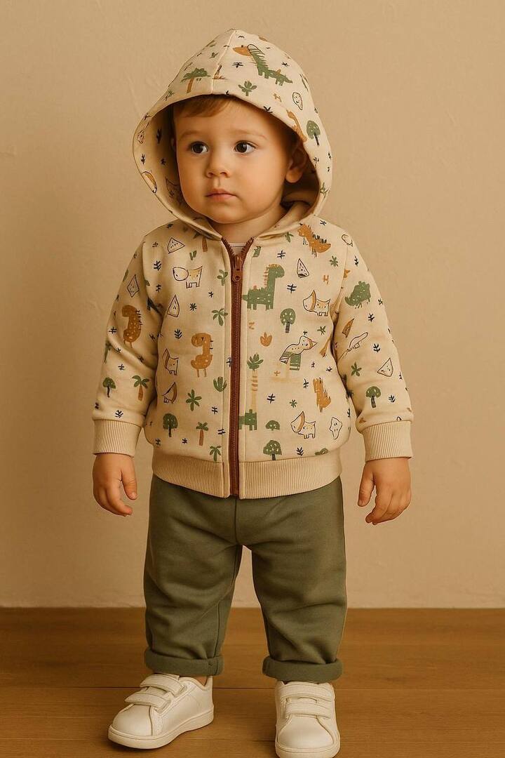 2-delt bomuldsæt med hoodie